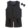 thumbnail image 1 of Tiijoy Toddler Boys Formal Suit Birthday Party Waistcoat Shorts Bowtie Outfits, Sizes 2-14, 1 of 3