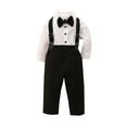 thumbnail image 1 of Tiijoy Toddler Boys Formal Suit Long Sleeve White Shirt Suspenders Pants Bowtie Outfits, 1 of 4