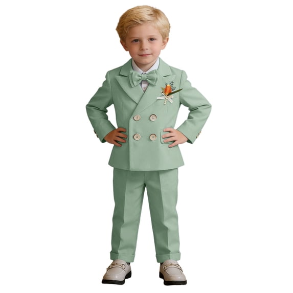 Tiijoy Toddler Boys Formal Suit Wedding Birthday Party Tuxedo Shirt Blazer Pants Outfits