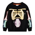 thumbnail image 1 of Tiijoy Boys Sweatshirt Glow In The Dark Halloween Skeleton Print Pullover Top, Sizes 1-2, 1 of 8