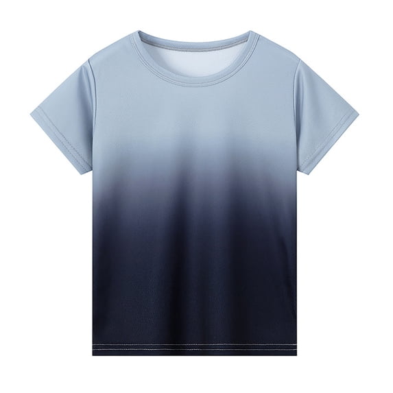 Tiijoy Toddler Boys Gradient T-Shirt Short Sleeve Crew Neck Sports T Shirt, Sizes 4-5