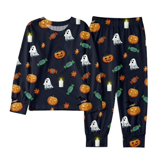 Tiijoy Toddler Boys Halloween Pajama Set Cartoon Print Long Sleeve Top Pants, Sizes 2-3T