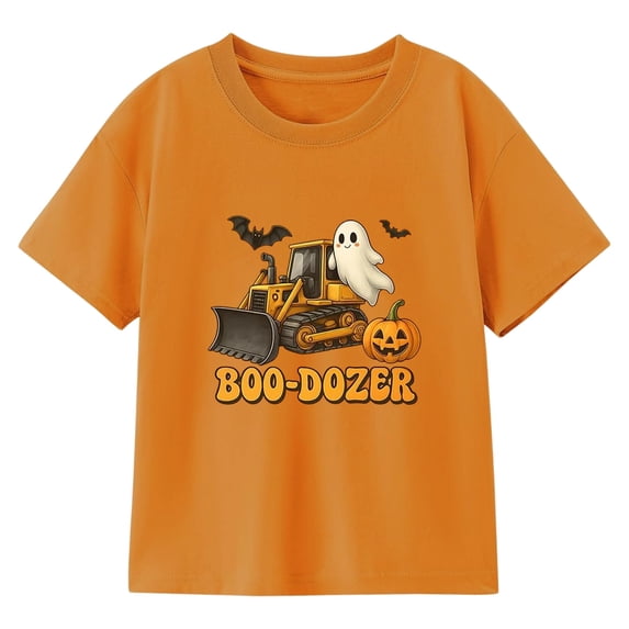 Tiijoy Toddler Boys Halloween T-Shirt Cute Graphic Tee Short Sleeve O Neck T Shirt, Orange