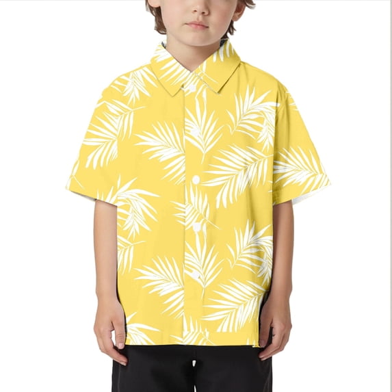Tiijoy Toddler Boys Hawaii Beach Shirt Summer Leisure Short Sleeve Button Down Shirt, Sizes 3-13