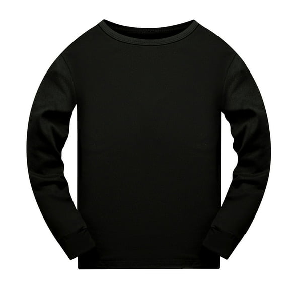 Tiijoy Toddler Boys Long Sleeve Sleep Tee Solid Nightwear T Shirt Crew Neck Soft T-Shirt