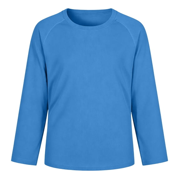 Tiijoy Toddler Boys Long Sleeve Rash Guard Quick Drying Stretch Sun Shirt Top, Blue, Sizes 4-5