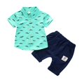 thumbnail image 1 of Tiijoy Toddler Boys Outfit Sets Short Sleeve Shirt Tops Shorts Summer Beach 2 Piece Set Babys Clothes Sets, Sizes 12M-4T, 1 of 2