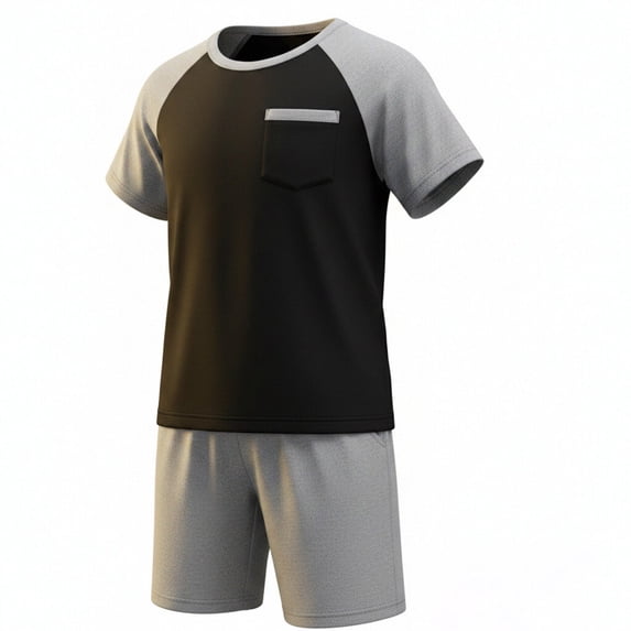 Tiijoy Toddler Boys Outfits Casual Color Block Short Sleeve Tshirt Shorts Set, Sizes 2-3