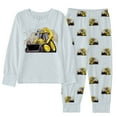 thumbnail image 1 of Tiijoy Toddler Boys Pajama Set Excavator Print Long Sleeve Top Pants Snug Fit Kids Sleepwear, 1 of 2