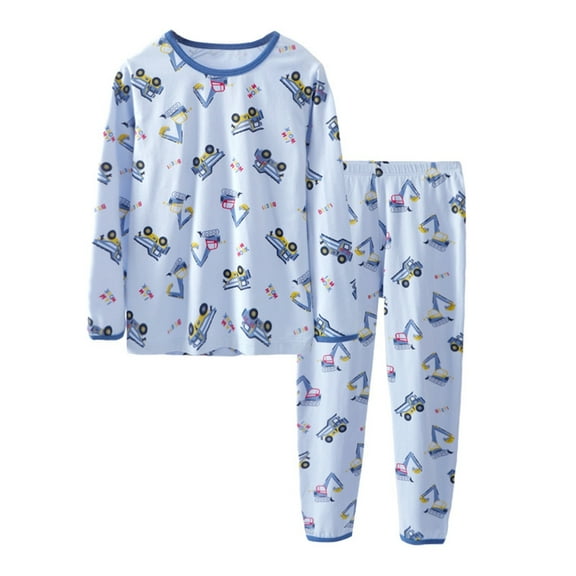 Tiijoy Toddler Boys Pajama Set Truck Print Long Sleeve Top & Pants Sleepwear, Sizes 3-4T