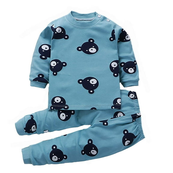 Tiijoy Toddler Boys' Pajamas Cartoon Print Long Sleeve Top and Pants Sleepwear, Sizes 2-3T