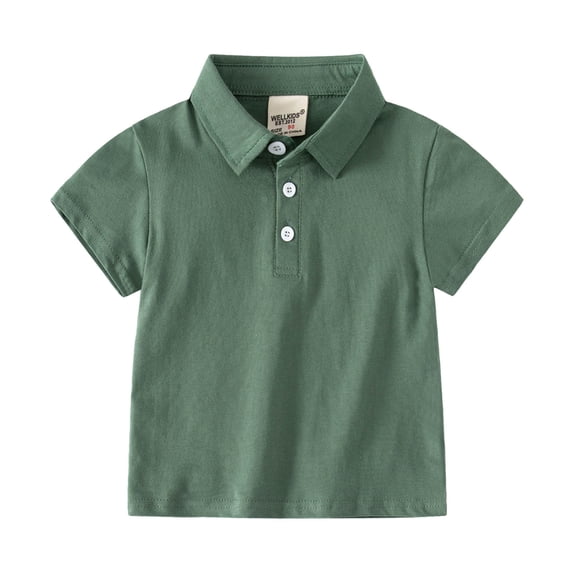 Tiijoy Toddler Boys Polo Shirt Casual Solid Short Sleeve Turn Down Collar Shirt, Sizes 12M-5T