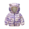 thumbnail image 1 of Tiijoy Toddler Boys Puffer Jacket Cute Cartoon Print Bear Ears Hooded Coat, Sizes 1-2, 1 of 3