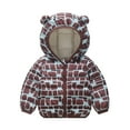 thumbnail image 1 of Tiijoy Toddler Boys Puffer Jacket Cute Cartoon Print Bear Ears Hooded Coat, Sizes 1-2, 1 of 2