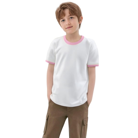 Tiijoy Toddler Boys Short Sleeve Crewneck T Shirt Cotton Casual Sports Tee, Sizes 2-12