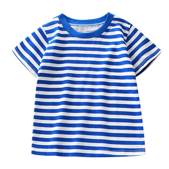Tiijoy Toddler Boys Short Sleeved Striped T Shirt Casual Crewneck T-Shirt Summer Tee, Sizes 3-4