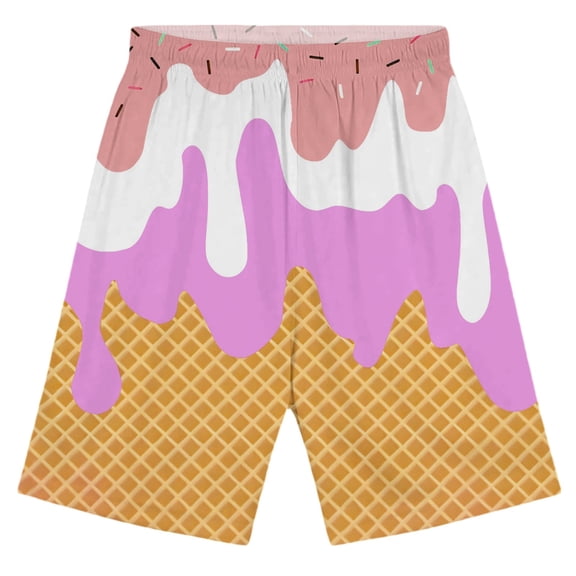 Tiijoy Toddler Boys Summer Shorts Casual Ice-Cream Print Elastic Waist Shorts, Sizes 2-14