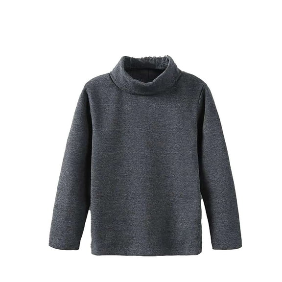 Tiijoy Toddler Boys Turtleneck Long Sleeve T-Shirt Solid Soft Cotton Undershirt T Shirt