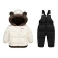 thumbnail image 1 of Tiijoy Toddler Boys Winter Snowsuit Hooded Jacket Padded Overalls Set, Sizes 2-3T, 1 of 4