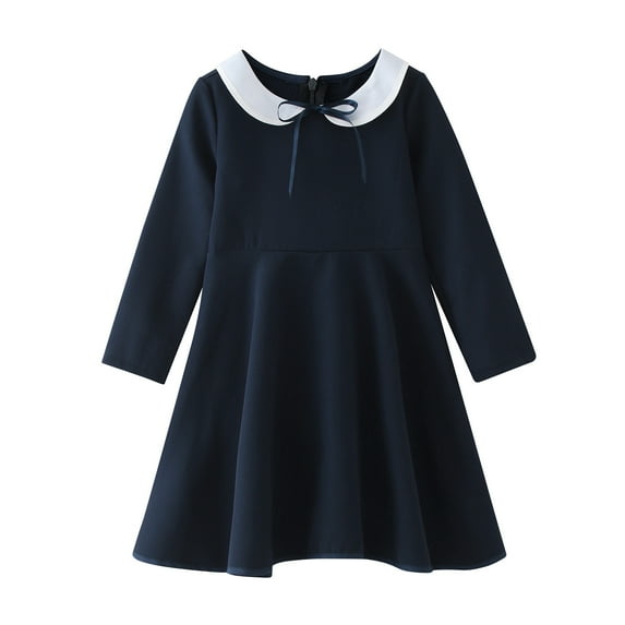 Tiijoy Toddler Girl Long Sleeve Shirt Dress School Style Casual Midi Dresses, Sizes 3-4