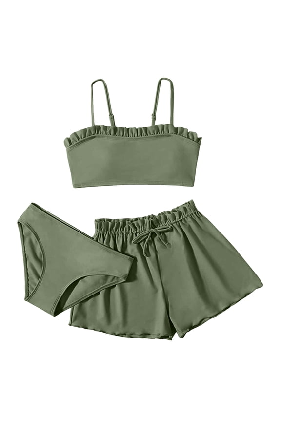Toddler Girl's 3 Piece Swimsuits Bikini Set & Shorts Bathing Suit, Sizes 8-16