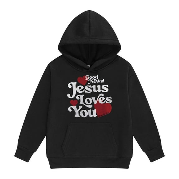 Tiijoy Toddler Girl's Hoodie Letter Graphic Jesus Loose Hooded Sweatshirt, Sizes 3-4T