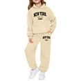 thumbnail image 1 of Tiijoy Toddler Girls 2 Piece New York Printed Hoodie Sweatpants Outfits, Sizes 3-4T, 1 of 3