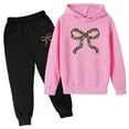 thumbnail image 1 of Tiijoy Toddler Girls 2 Piece Outfits Bow Print Hoodie Jogger Pants Tracksuit, Sizes 4-5T, 1 of 2