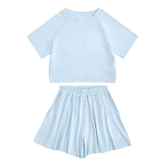 Tiijoy Toddler Girls Athletic Outfits Breathable Quick-Dry Short Sleeve T-Shirt Shorts Set