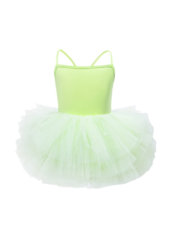 Toddler Girls Ballet Dance Dress Leotard Tutu Skirt Dancewear Performance Outfit, Sizes 3-4