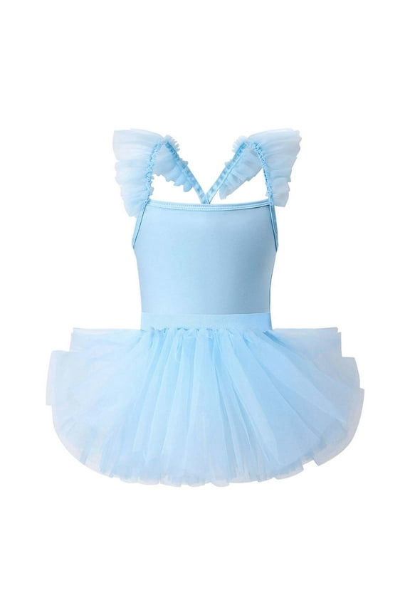 Toddler Girls Ballet Skirted Leotards Dance Dress Ballerina Gymnastics Dancewear, Sizes 3-4
