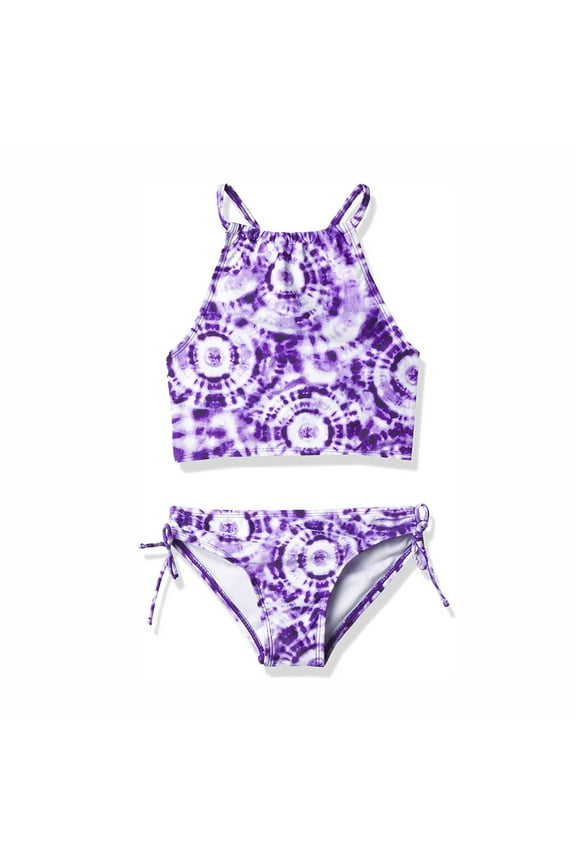 Toddler Girls Bikini Swimsuit Tie Dyed Bathing Suit Swimwear, 2-Piece, Sizes 8-15