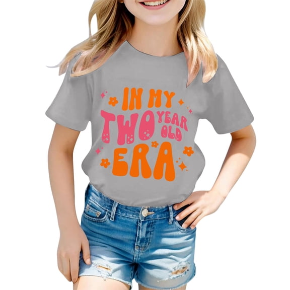 Tiijoy Toddler Girls Birthday T-Shirt Cute Letter Print Short Sleeve T Shirt, Sizes 1-2T