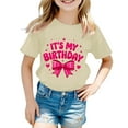 thumbnail image 1 of Tiijoy Toddler Girls Birthday T-Shirt Cute Letter Print Short Sleeve T Shirt, Sizes 1-2, 1 of 3