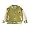 thumbnail image 1 of Tiijoy Toddler Girls Bomber Jacket Colorblock Varsity Baseball Jacket Sweatshirt, Sizes 4-5, 1 of 2