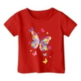 thumbnail image 1 of Tiijoy Toddler Girls Butterfly Graphic Tee Short Sleeve Crew Neck T-Shirt Casual Active Tshirt, 1 of 3