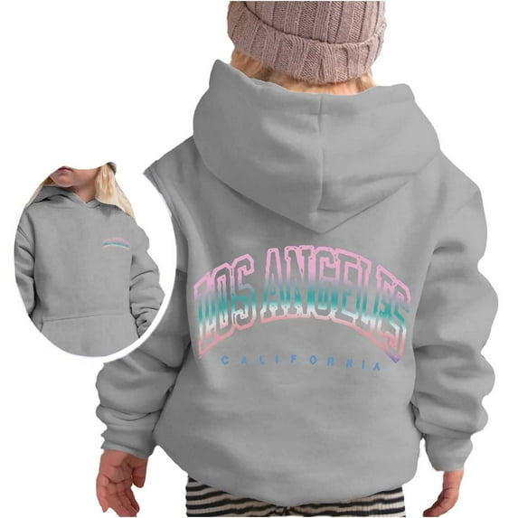 Tiijoy Toddler Girls Casual Hoodie Los Angeles Print Hooded Sweatshirt for Kids, Sizes 4-5T