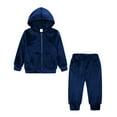 thumbnail image 1 of Tiijoy Toddler Girls Casual Outfits Unisex Solid Warm Sweatsuits Hoodie + Sweatpants, 1 of 8