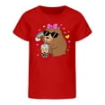 thumbnail image 1 of Tiijoy Toddler Girls Cute Capybara Graphic T-Shirt Kids Short Sleeve T Shirt, Sizes 4-5, 1 of 3