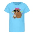 thumbnail image 1 of Tiijoy Toddler Girls Cute Capybara Graphic T-Shirt Kids Short Sleeve T Shirt, Sizes 4-5, 1 of 3
