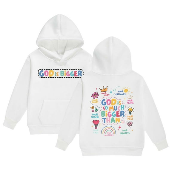 Tiijoy Toddler Girls Cute Hoodie Letter Print Jesus Themed Hooded Sweatshirt, Sizes 2-3T