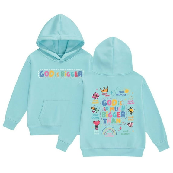 Tiijoy Toddler Girls Cute Hoodie Letter Print Jesus Themed Hooded Sweatshirt, Sizes 2-3T