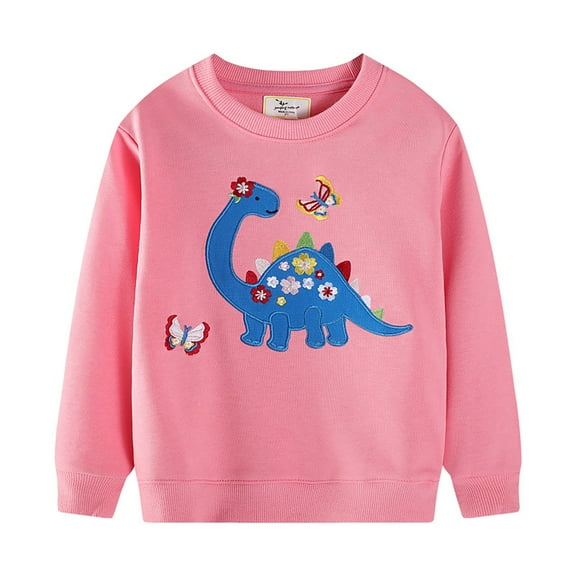 Tiijoy Toddler Girls Dinosaur Sweatshirt Fall Winter Crew Neck Knit Pullover Top, Sizes 2-3T