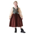 thumbnail image 1 of Tiijoy Toddler Girls Ethnic Style Long Puff Sleeve Dress for Party Performance, Sizes 4-5, 1 of 8