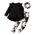 thumbnail image 1 of Tiijoy Toddler Girls Fall Outfits Ruffle Long Sleeve Top Pants Headband Set, Sizes 3-4, 1 of 8