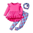 thumbnail image 1 of Tiijoy Toddler Girls Fall Outfits Ruffle Long Sleeve Top Pants Headband Set, Sizes 4-5, 1 of 8