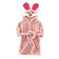 thumbnail image 1 of Tiijoy Toddler Girls Flannel Bathrobe Cozy Cute Bunny Hooded Sleepwear Robe, Sizes 1-2T, 1 of 2