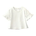 thumbnail image 1 of Tiijoy Toddler Girls Flare Sleeve T-Shirt Boho Blouse Cotton Solid T Shirt, Sizes 1-6, 1 of 8