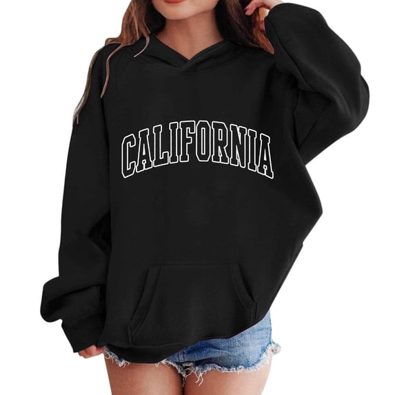 Tiijoy Toddler Girls' Hoodie Letter Print California Hooded Sweatshirt, Sizes 3-4T