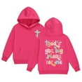 thumbnail image 1 of Tiijoy Toddler Girls Hoodie Letter Print Jesus Themed Hooded Sweatshirt, Sizes 4-5T, 1 of 3